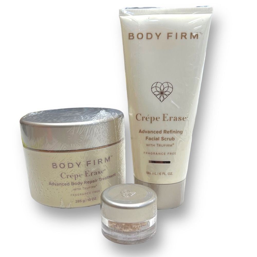 BODY FIRM Crépe Erase Lot Facial Scrub, Advance Body Repair Treatment, Capsules